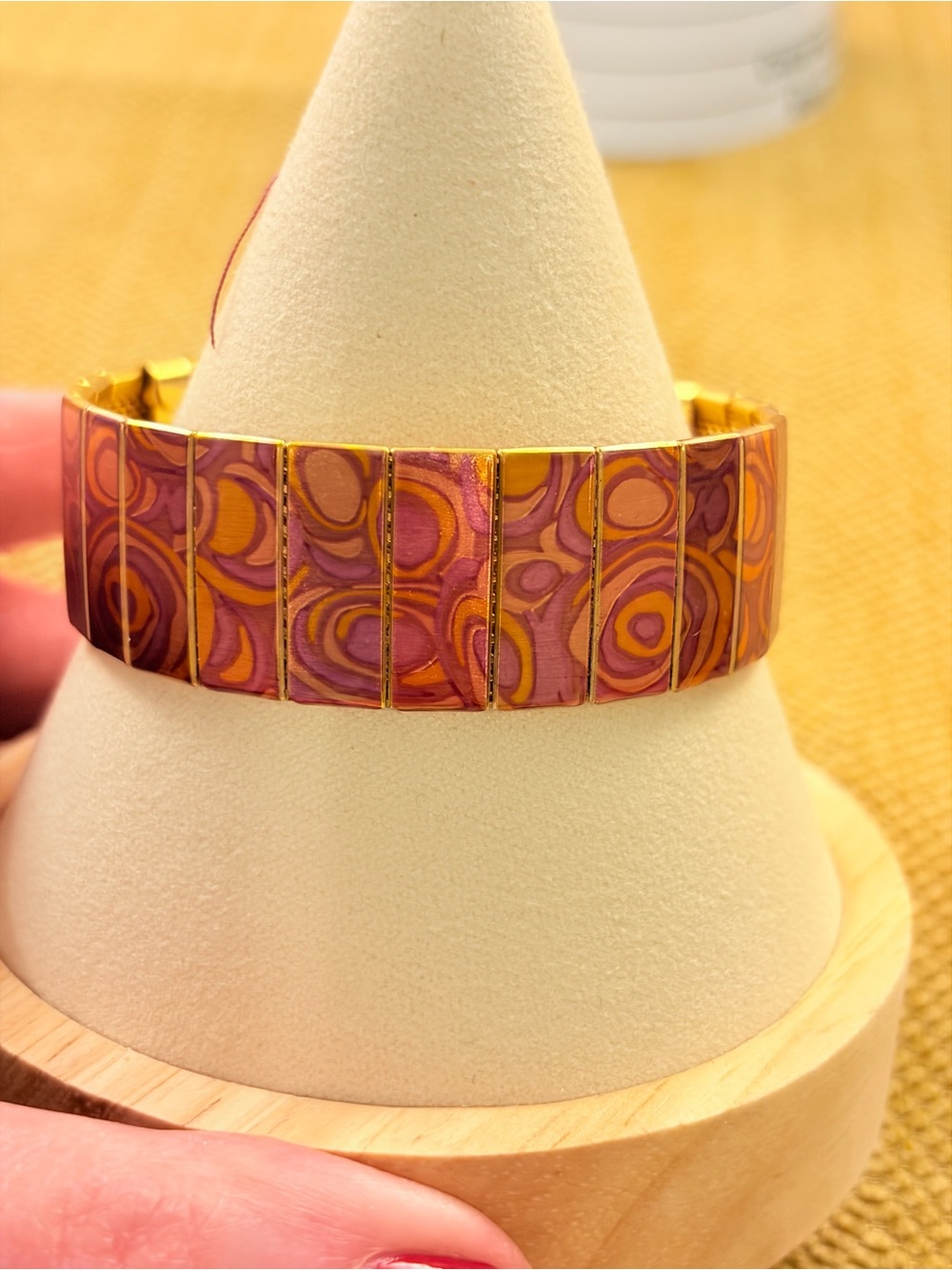 Vintage Enamel Panel Bracelet